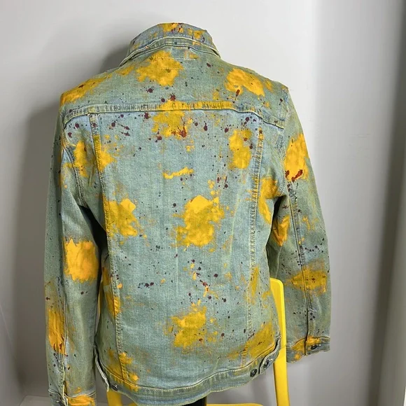 Men’s NEW Crysp Denim. Ottoman Spatter paint Jacket size large - Picture 4 of 7